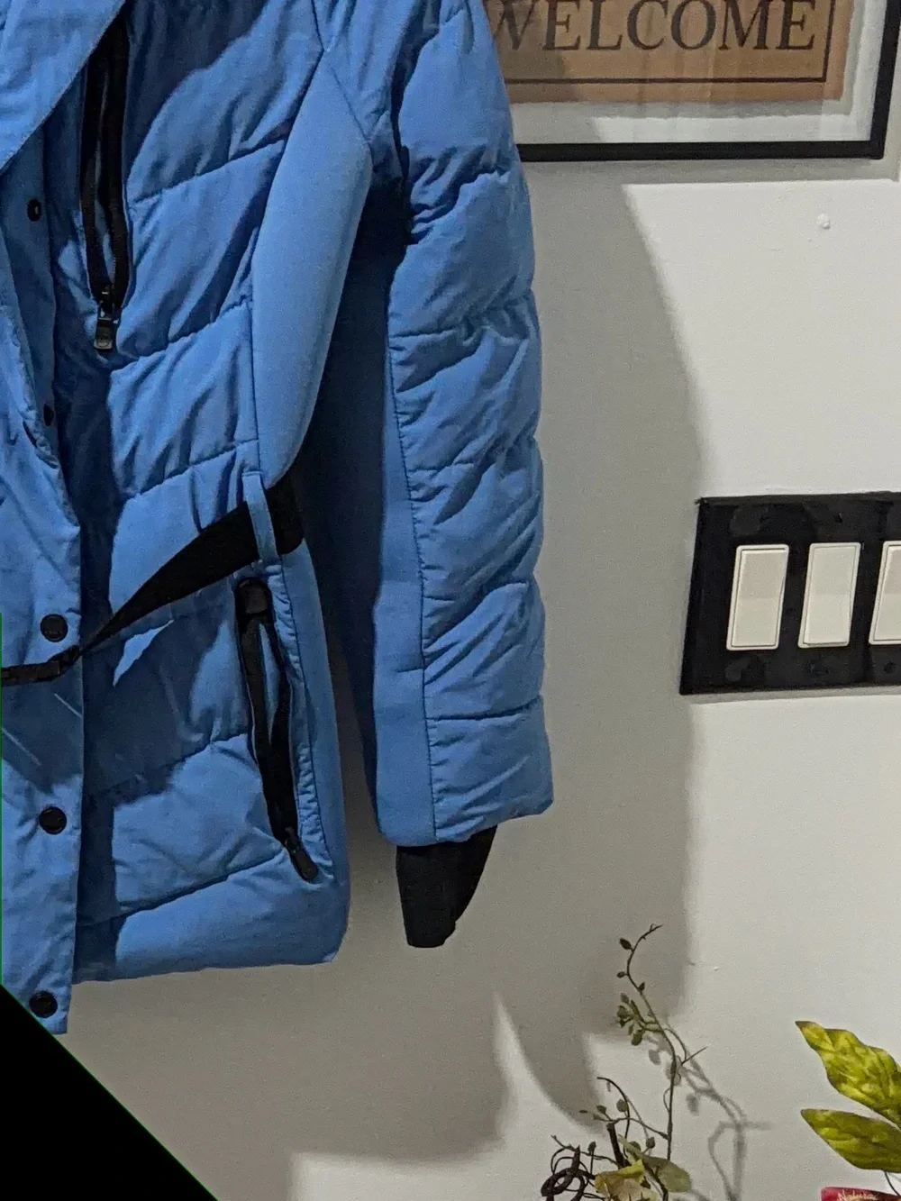 MK Women Blue Puffer Michael kors with Belt